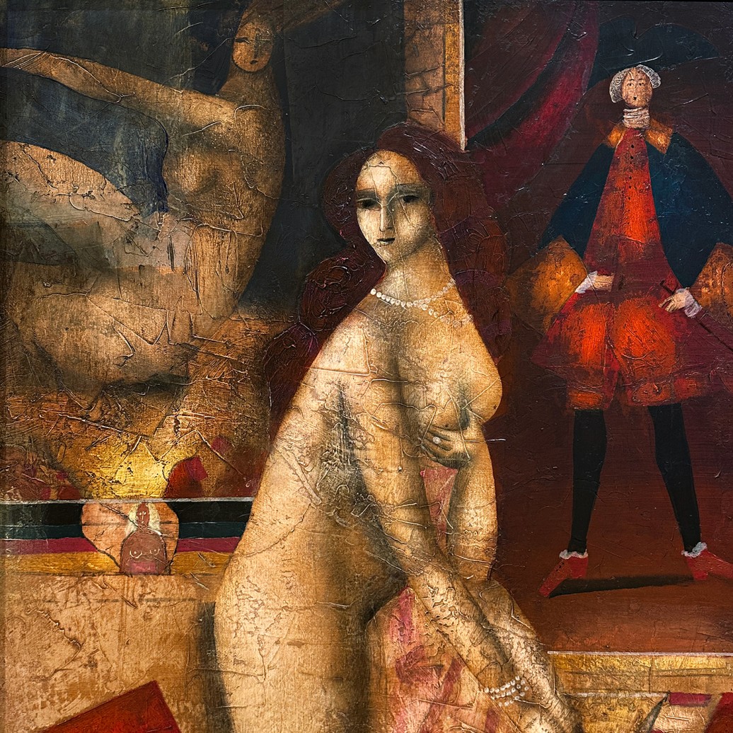 Володимир Макаренко — Женщина с ожерельем, 1993 (холст, акрил)