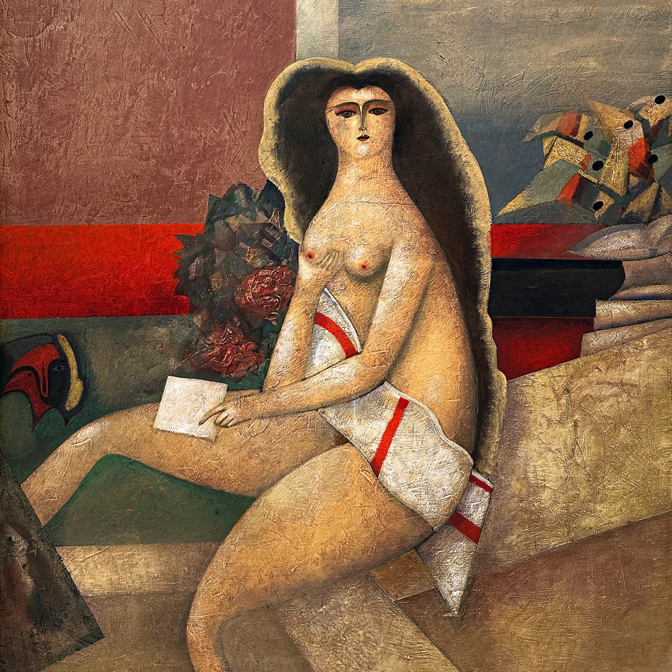 Володимир Макаренко — Сидящая обнажённая, 1994 (смешанная техника)