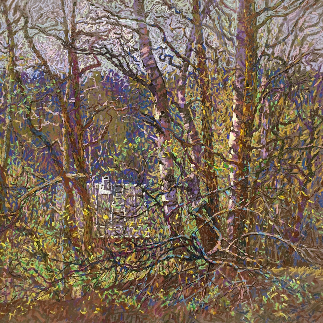 Масленникова Мария — Дом под горой (бумага, пастель), 2019