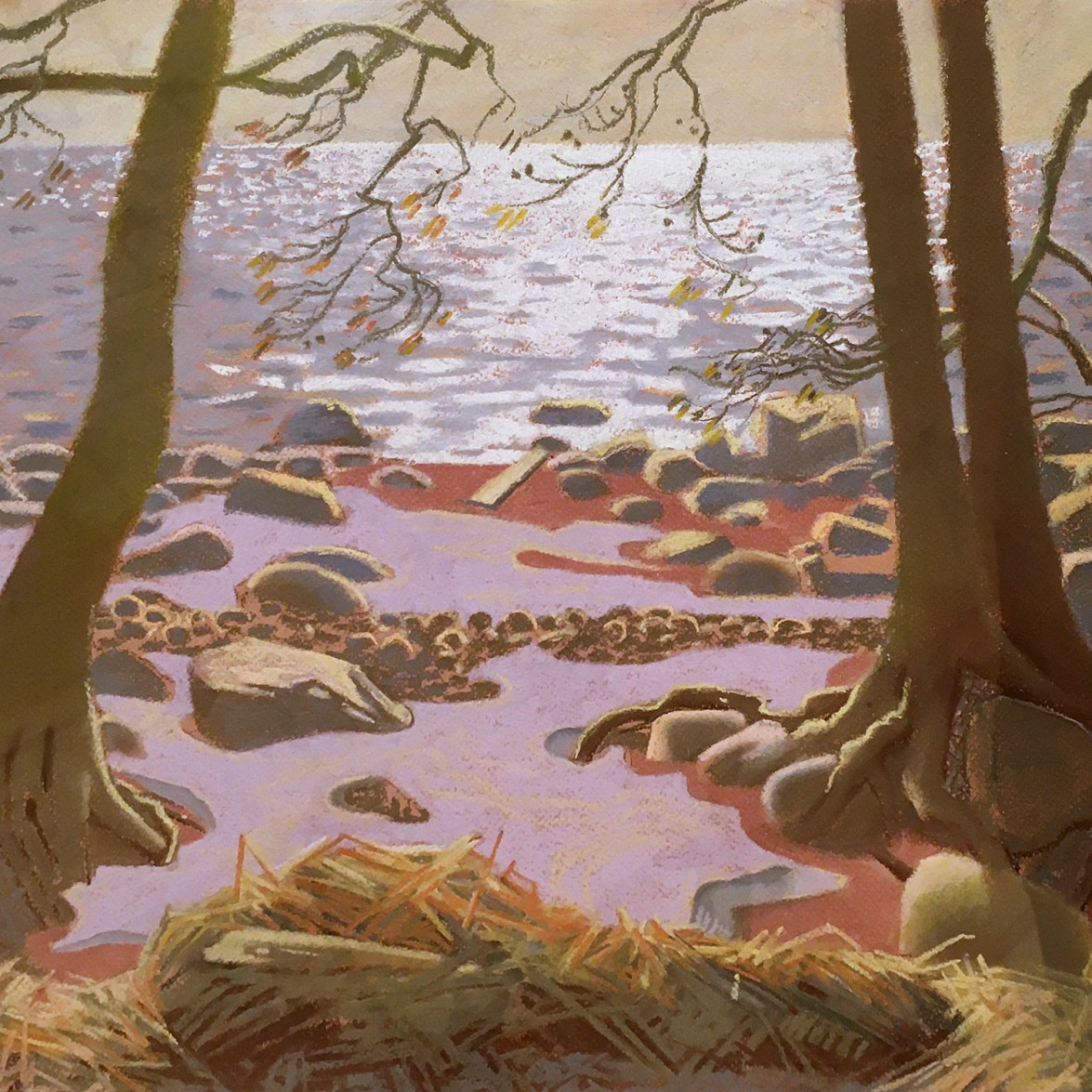 Масленникова Мария — Май, последний снег (бумага, пастель), 2014