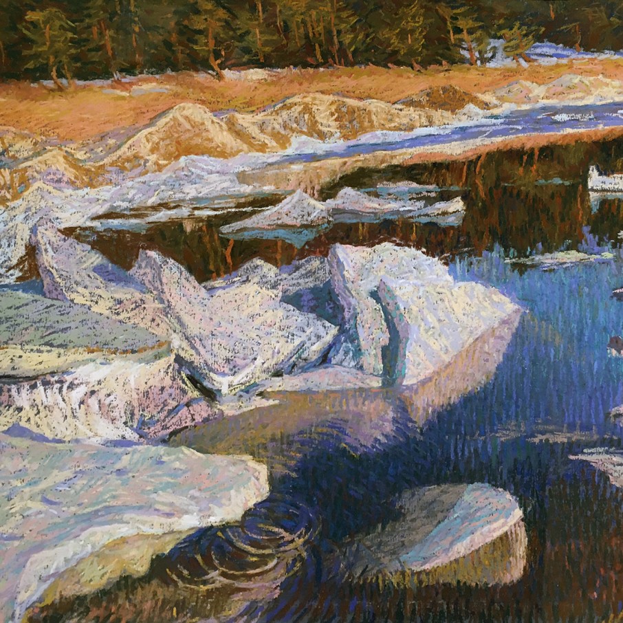 Масленникова Мария — На заливе тает лед (бумага, пастель), 2019