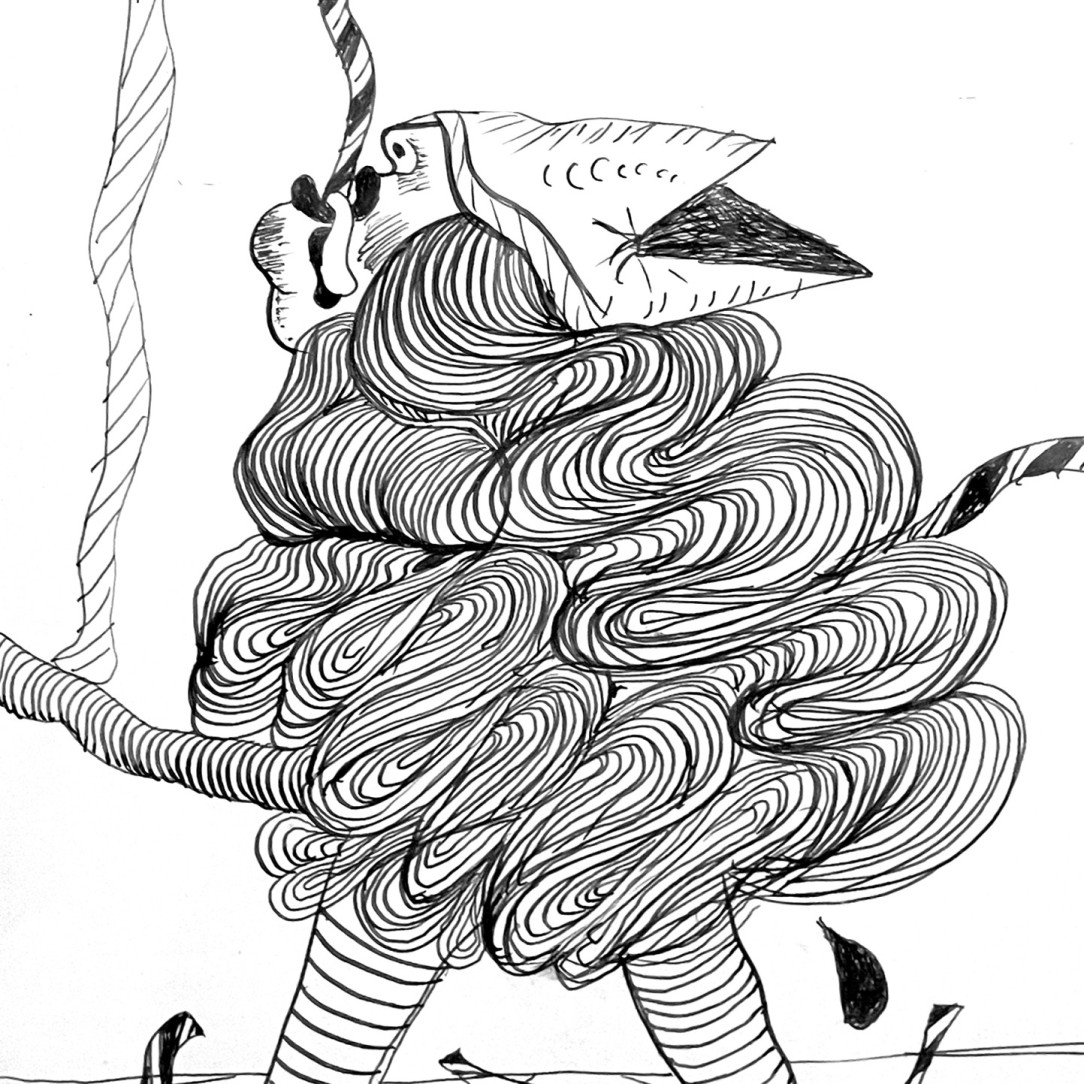 Пинхас Бурштын (Марьян) — Без названия, 1977 (чернила, писчая бумага)