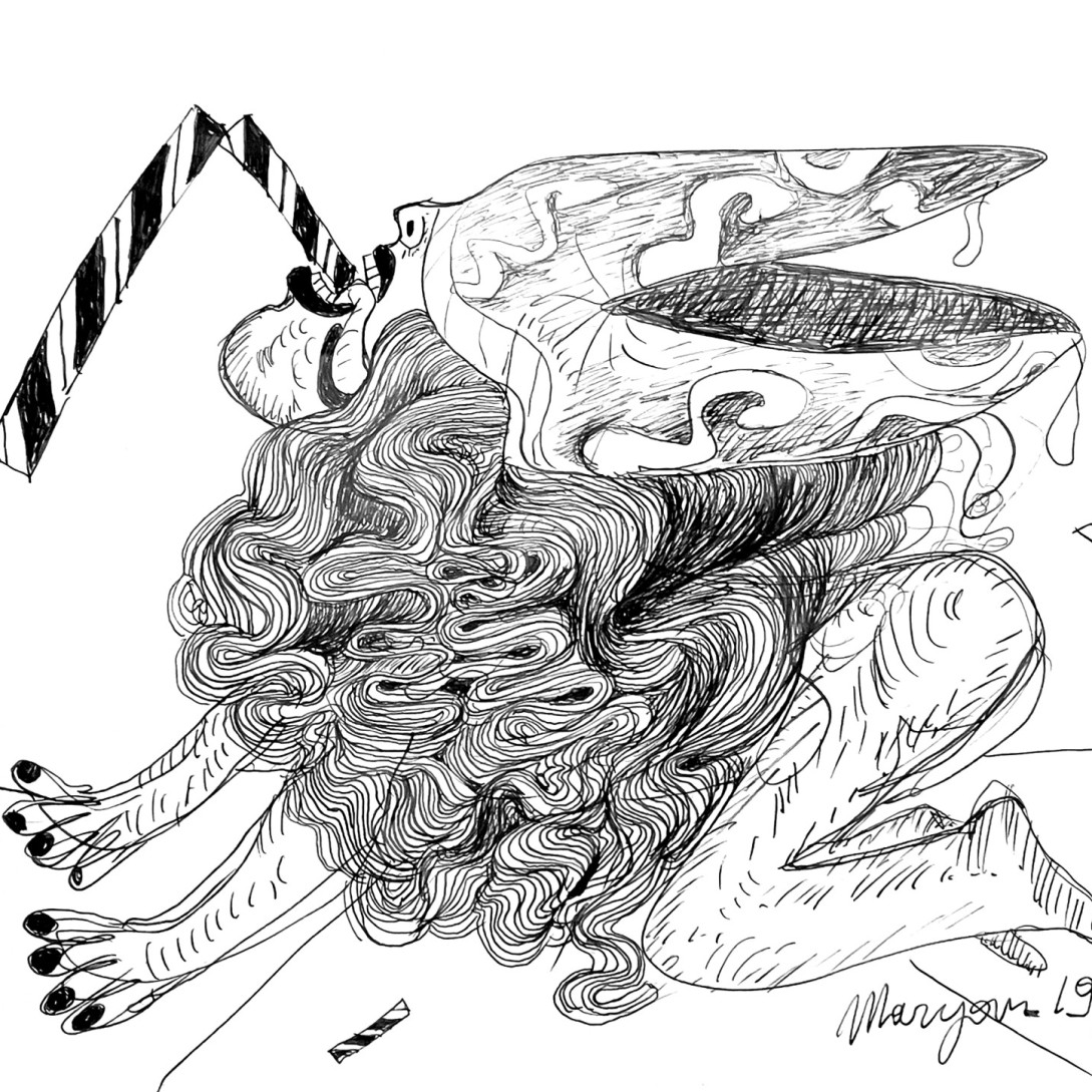 Пинхас Бурштын (Марьян) — Без названия, 1977 (чернила, писчая бумага)