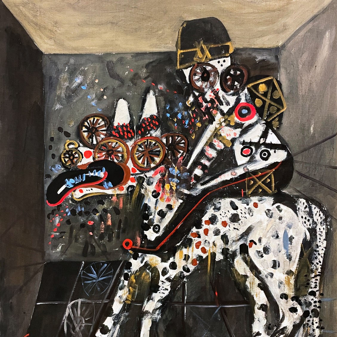 Пинхас Бурштын (Марьян) — Балак, демоническая собака, 1960 (холст, масло)