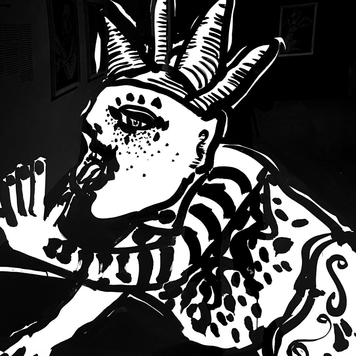 Пинхас Бурштын (Марьян) — Венера на Манхеттене, 1963 (тушь по доске)