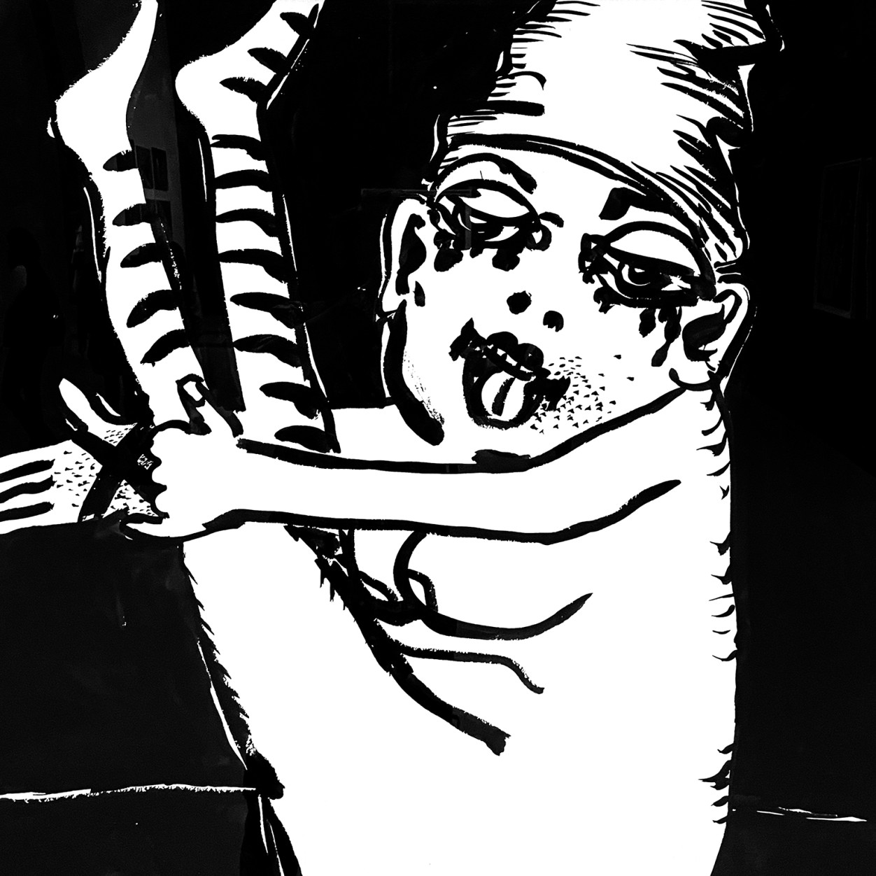 Пинхас Бурштын (Марьян) — Венера на Манхеттене, 1963 (тушь по доске)