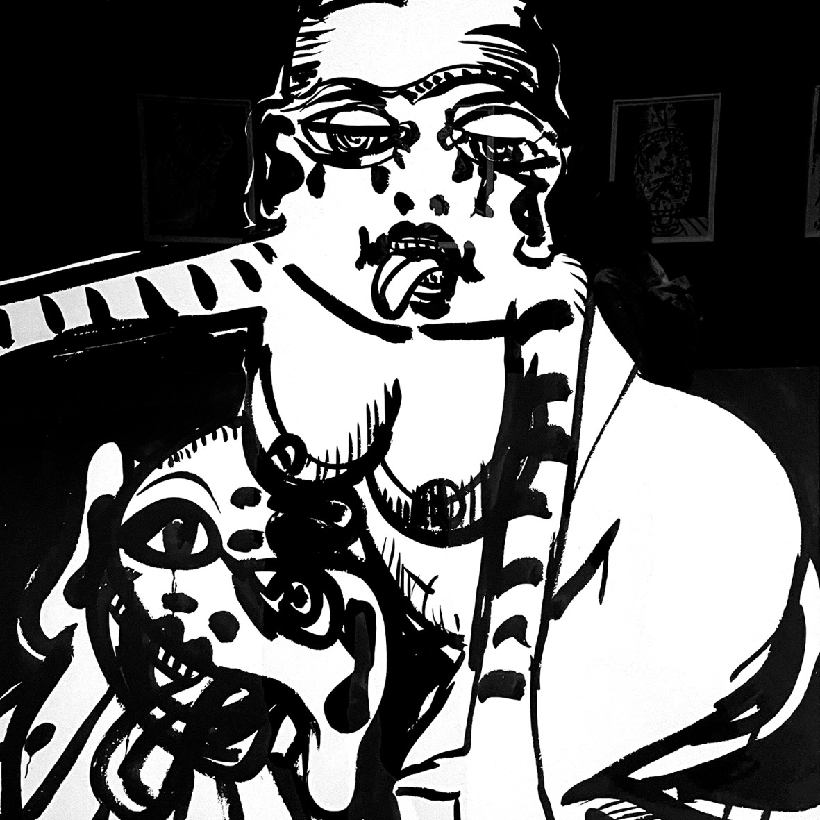 Пинхас Бурштын (Марьян) — Венера на Манхеттене, 1963 (тушь по доске)