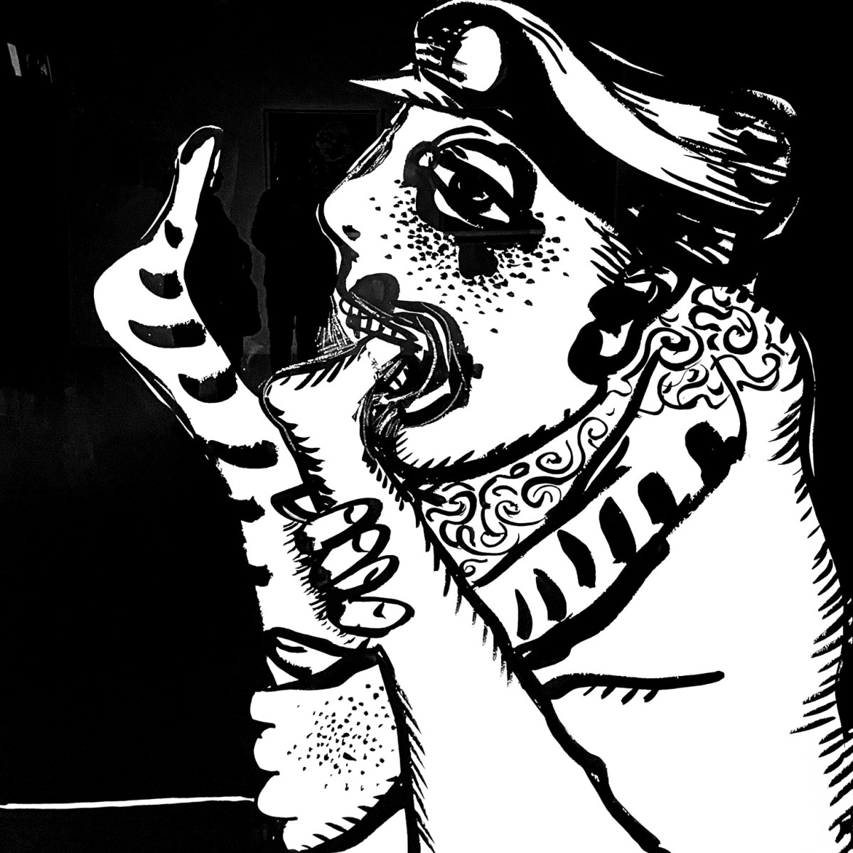 Пинхас Бурштын (Марьян) — Венера на Манхеттене, 1963 (тушь по доске)