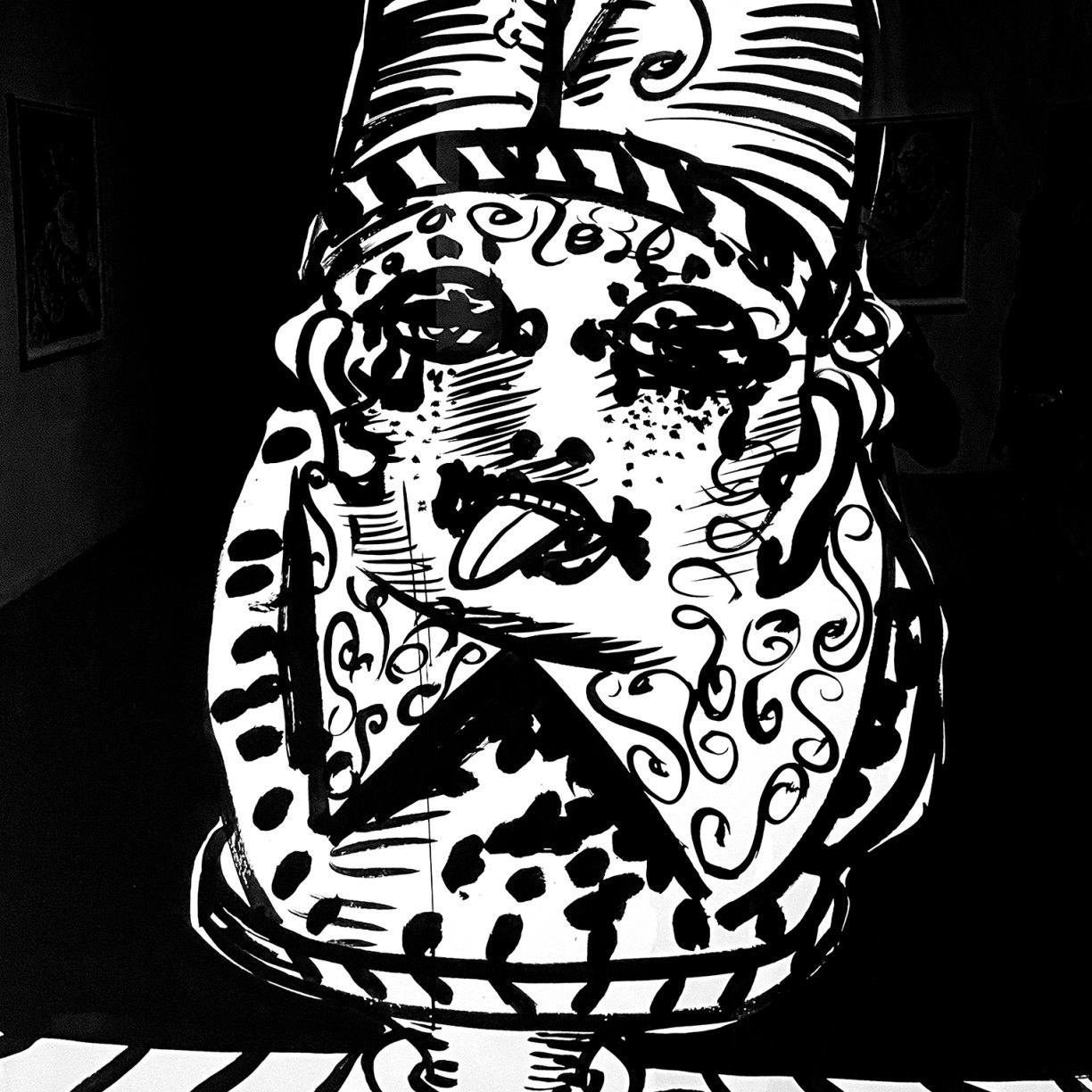 Пинхас Бурштын (Марьян) — Персонаж XII, 1963 (тушь по доске)