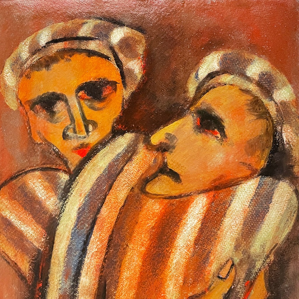 Пинхас Бурштын (Марьян) — Сокамерники, 1949 (масло по доске)