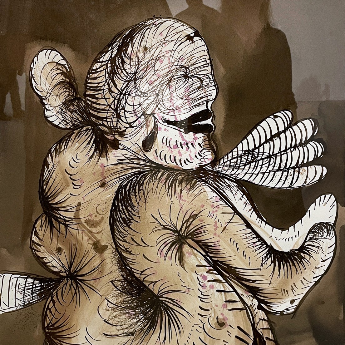 Пинхас Бурштын (Марьян) — Сидящий персонаж, 1970 (акварель)