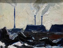 Вадим Овчинников — Кочегарка, 1982 (картон, масло)