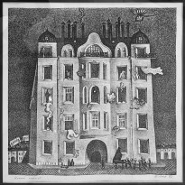 Валерий Мишин — Ночной концерт, 1972 (бумага, офорт)