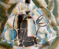 Зубков Геннадий — Натюрморт с бутылкой, 1994-95 (бумага, акварель)