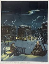 Михаил Иофин — Храмы Петербурга или Времена года, 2002 (раскрашенная литография) IV