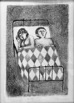 Роберт Лотош — Кровать, 2002 (картон, литография)