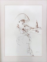 Рустам Хамдамов — Композиция с дамой, 2000 (бумага, акварель)