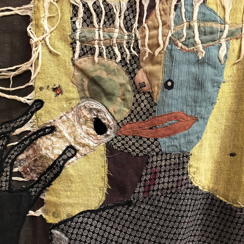 Надежда Эверлинг — В кафе. Фрагмент (ткань), 2001