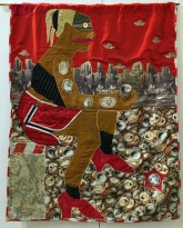 Надежда Эверлинг — Воспоминания о будущем (ткань, вырезки из журналов, стекло, язычки от жестяных банок), 2009