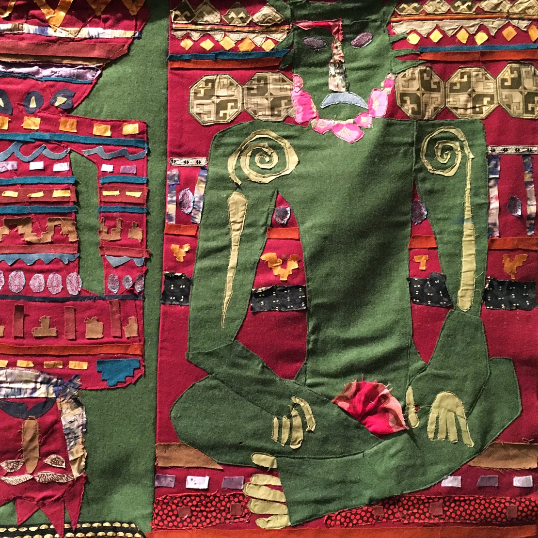 Надежда Эверлинг — Сидящие йоги (ткань), 1998