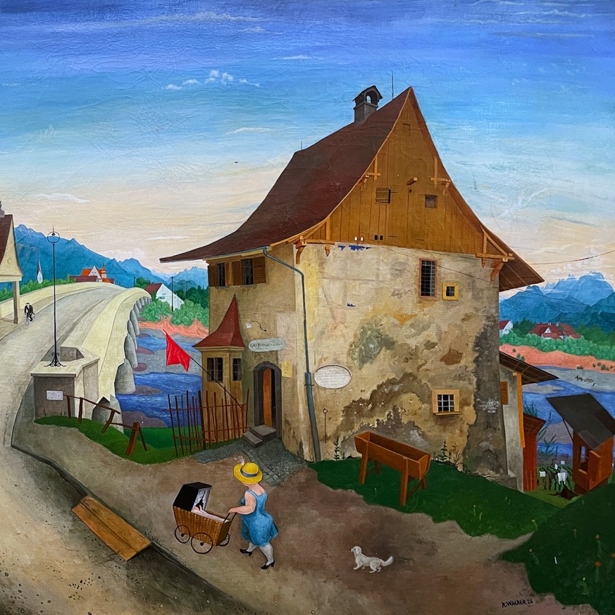 Рудольф Вакер — Ахбрюке в Брегенце, 1926 (холст, масло) Музей Леопольда