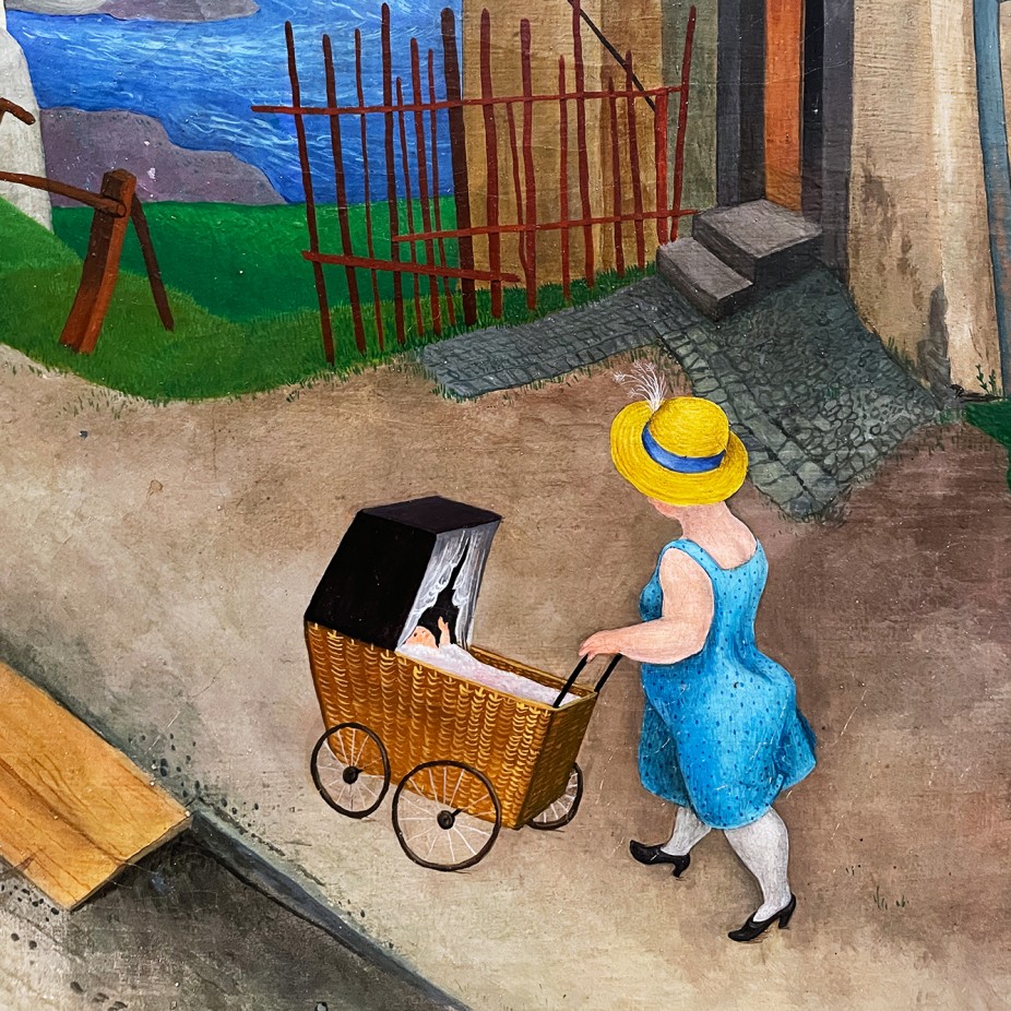 Рудольф Вакер — Ахбрюке в Брегенце, 1926 (холст, масло), фрагмент