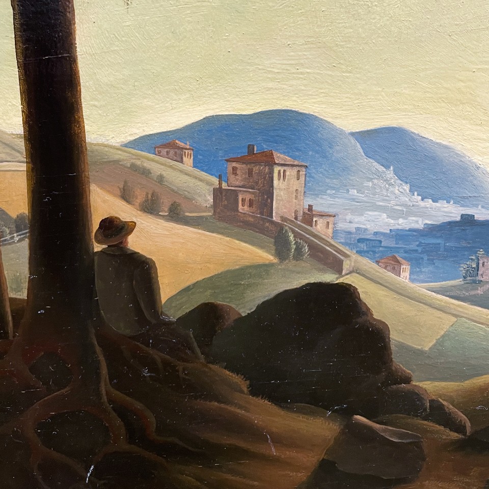 Франц Седлачек — Весенний пейзаж, 1933 (холст, масло), фрагмент. Альбертина