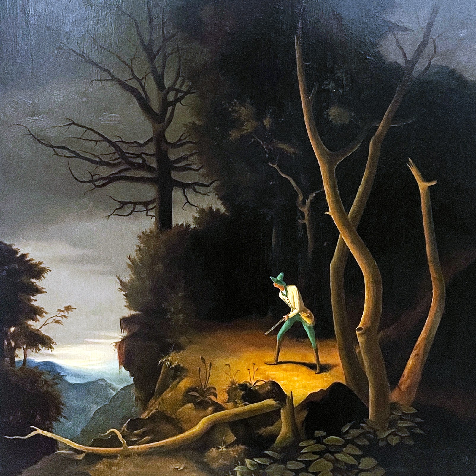 Франц Седлачек — Лесной пейзаж с охотником, 1928 (холст, масло). Музей Леопольда.JPG