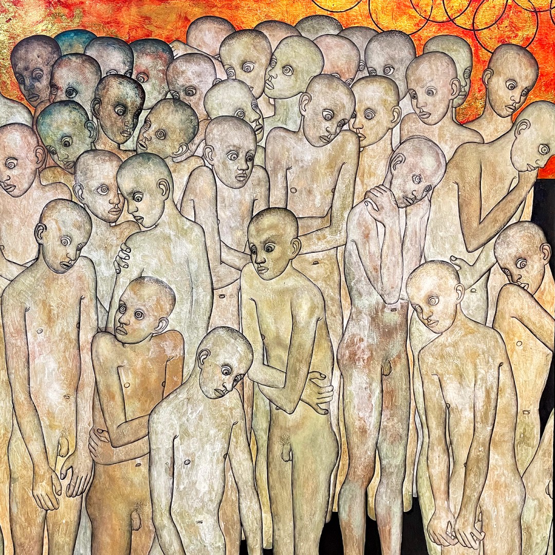 Никита Кульнев — Севастийские мученики. Триптих, фрагмент 2, 2020 (дерево, фанера, акрил)