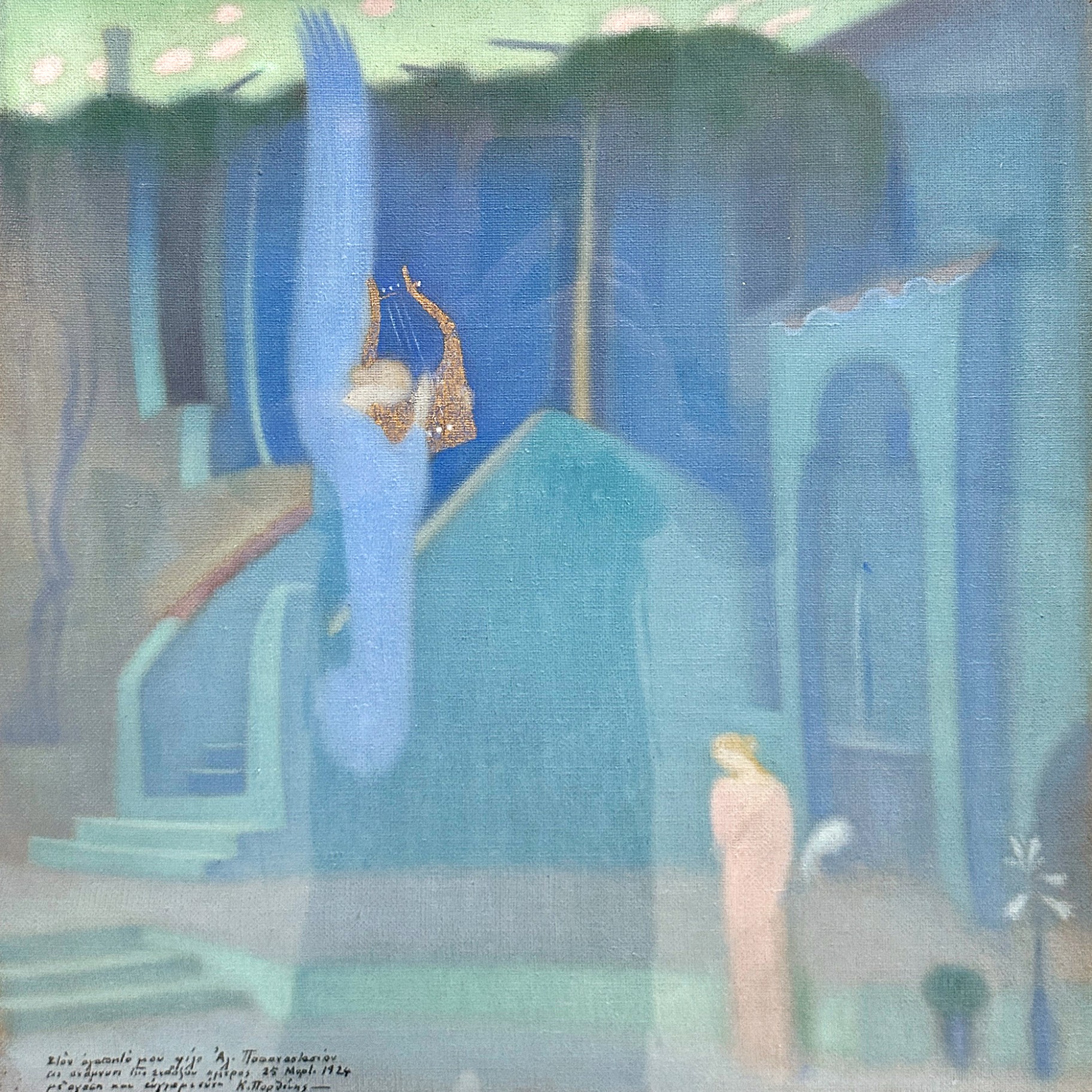 Константинос Парфенис — Благовещение, 1910-1911 (холст, масло, сусальное золото)