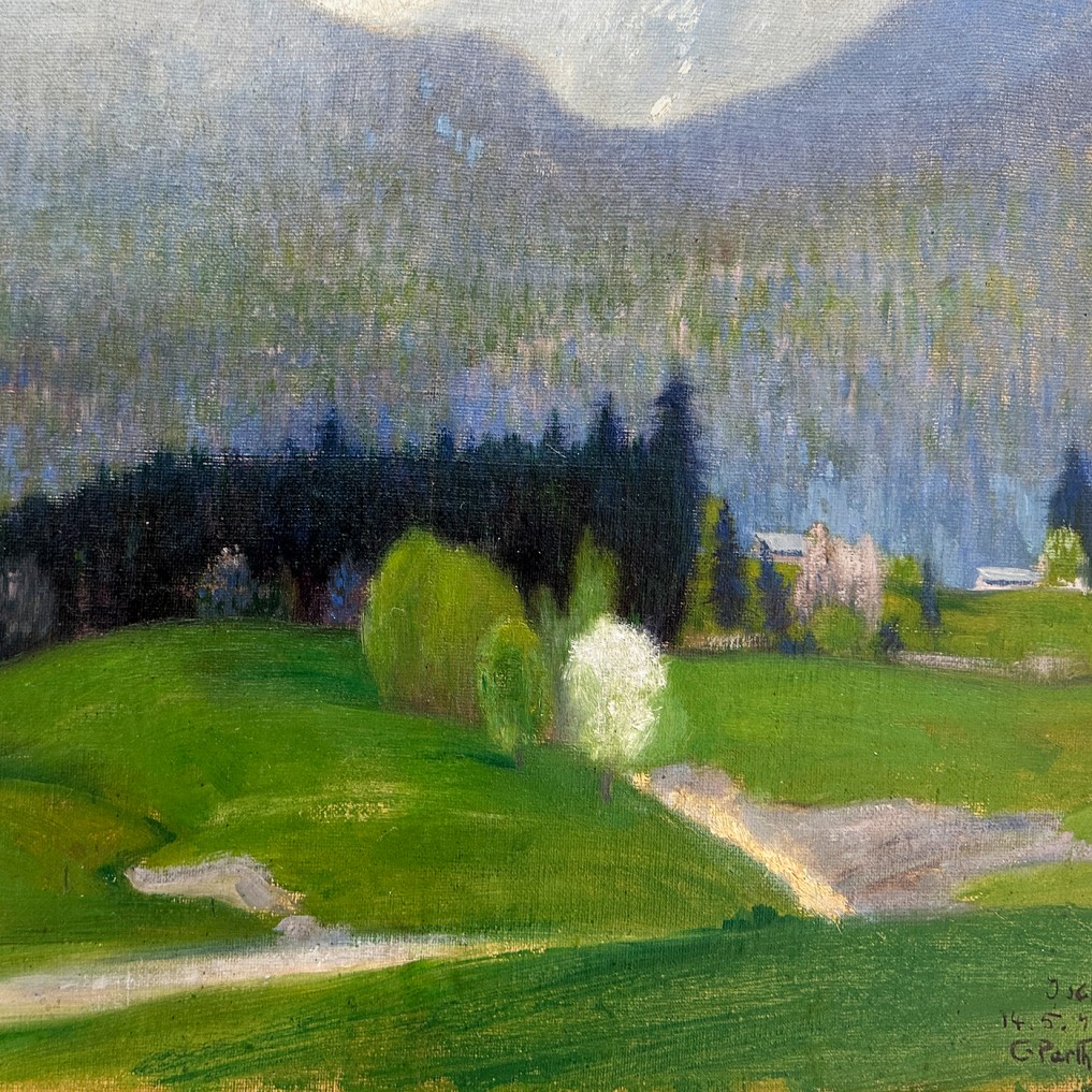 Константинос Парфенис — Пейзаж с елками, 1902 (холст, масло)