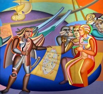 Арнольд Белкин — "1492" (фрагмент), 1991 (холст, масло)