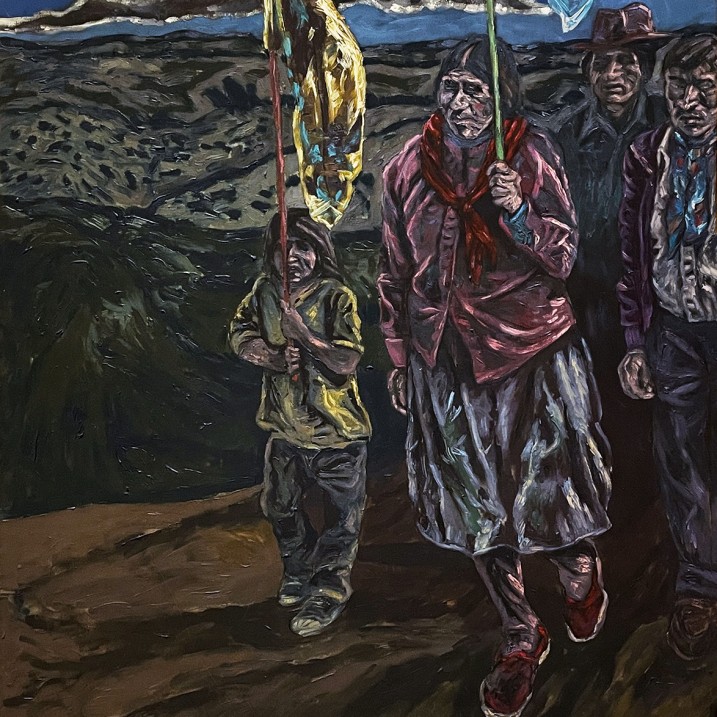 Виктор Квирога — Белый свет в стране индейцев, 1955 (холст, масло) левая створка