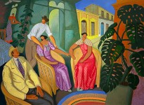 Лопес Сан Антонио — Беседа, 1991 (холст, масло)