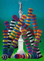 Мигель Баттлегазор — Существа Прометея, триптих_II, 1986 (холст, масло)