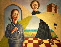 Рамиро Аранго — Посетители, 1991 (пастель, бумага)