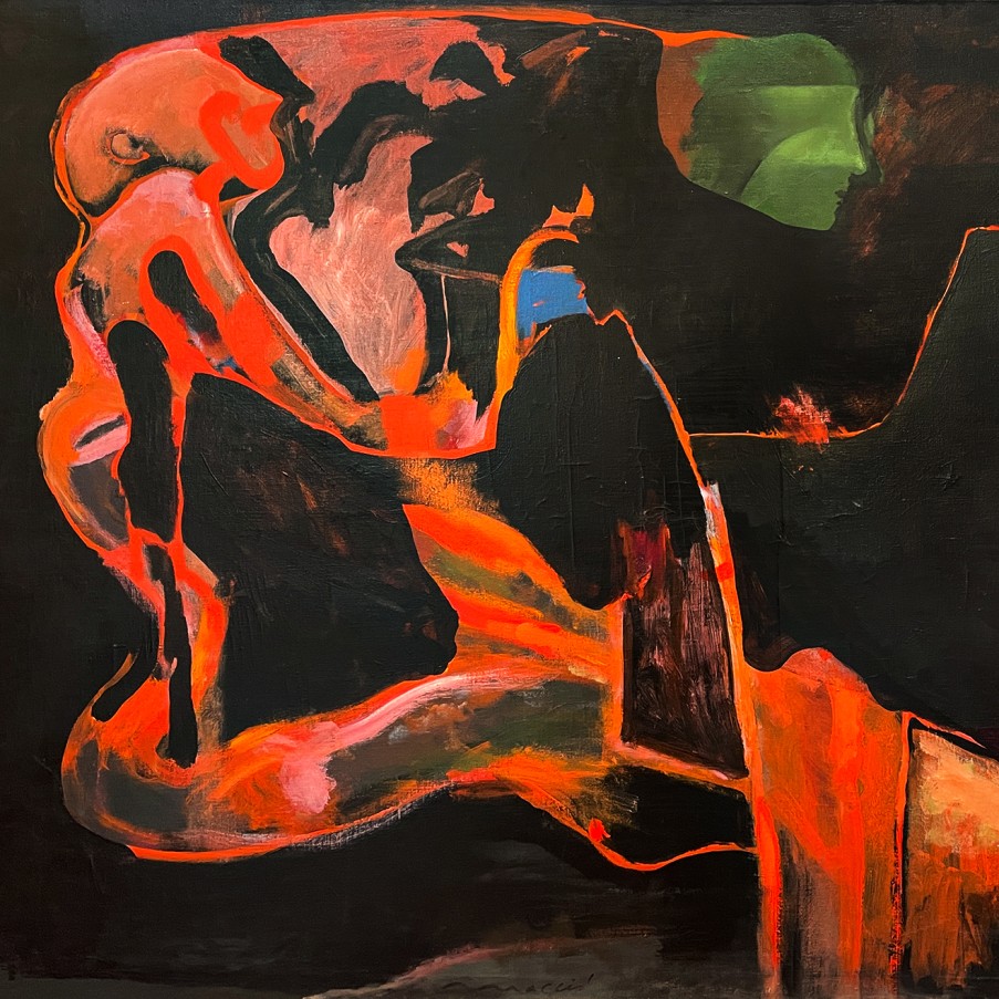 Ромуло Макчио — Фигура и растения, 1975 (холст, масло)