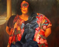 Хьюго Сбернини — Женщина в очках, 1991 (холст, масло)