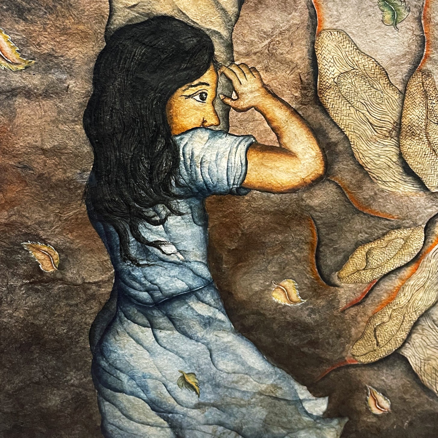 Дионисио Мартинес — Круг женщин с прозрачными вещами, фрагмент 1, 1989 (смешанная техника)