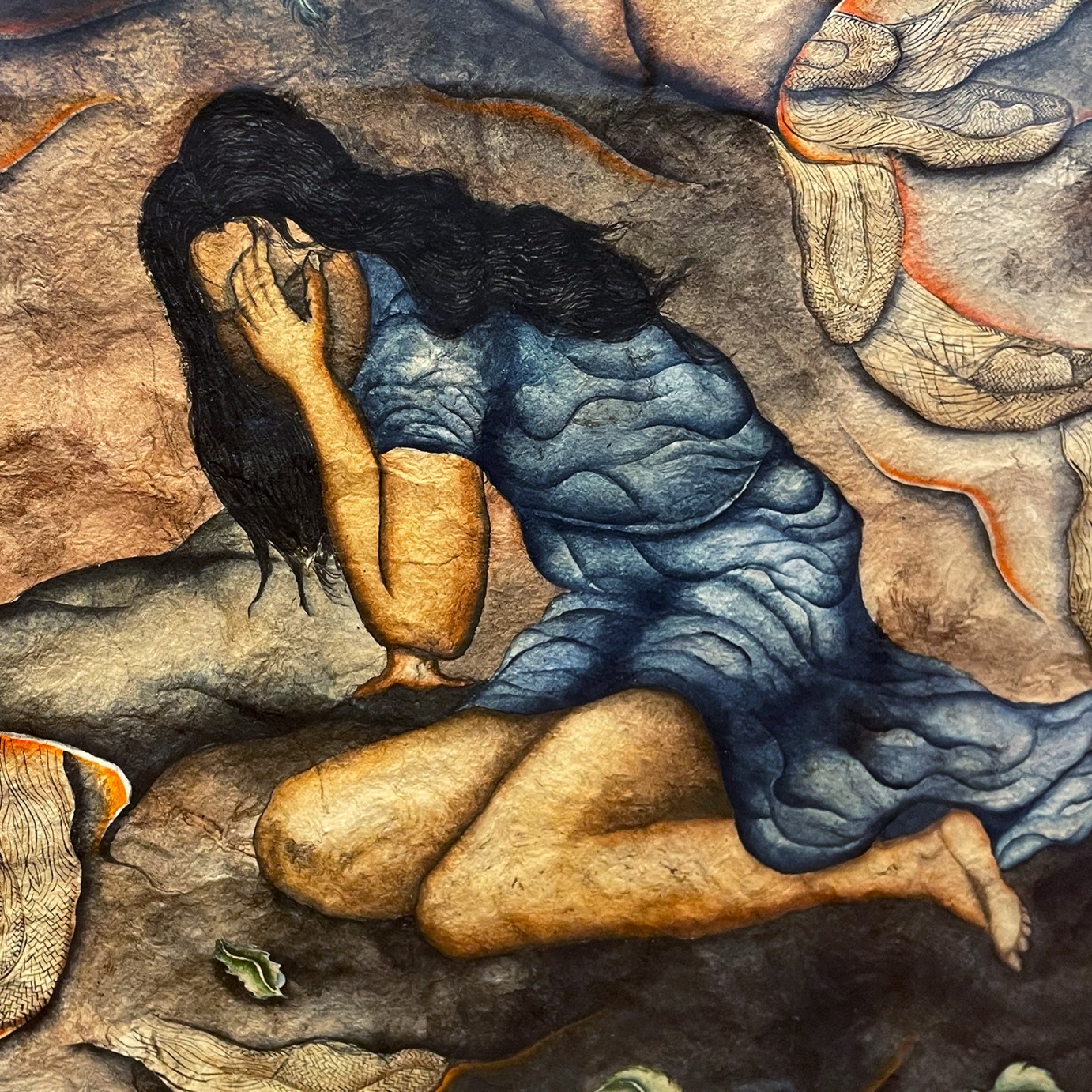 Дионисио Мартинес — Круг женщин с прозрачными вещами, фрагмент 2, 1989 (смешанная техника)