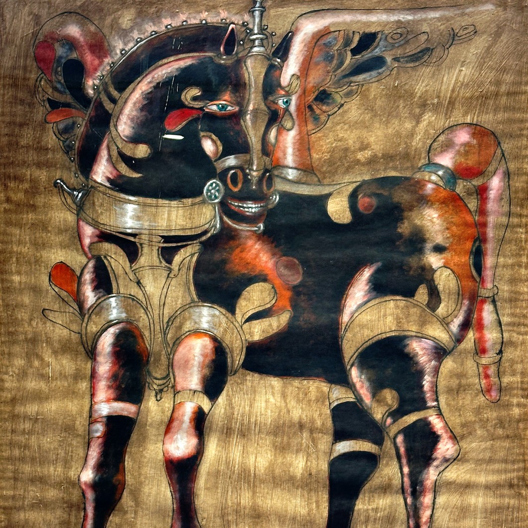 Эсекиэль Ларинес — Крылатый конь, 1986 (акрил)