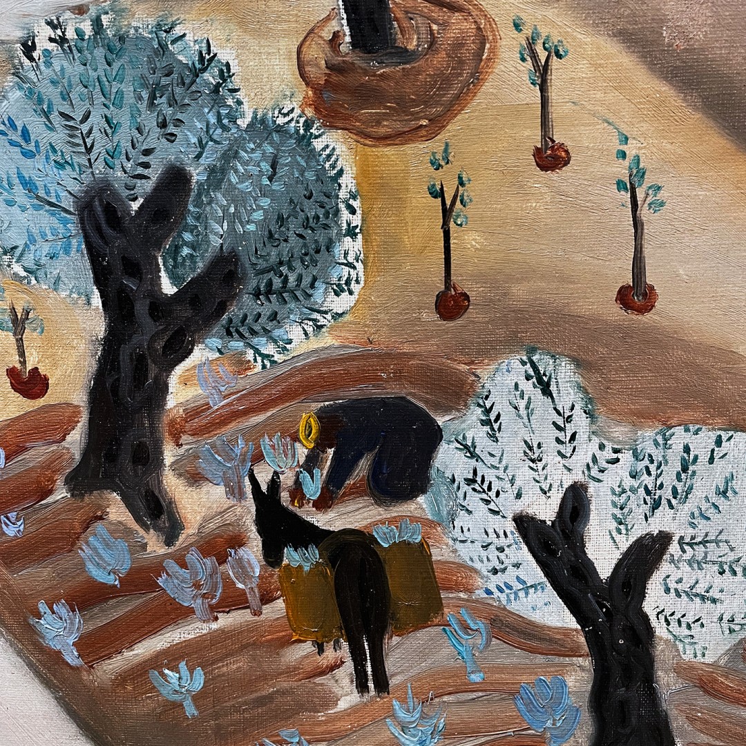 Реувен Рубин — Оливы в Галилее, 1924 (холст, масло) фрагмент