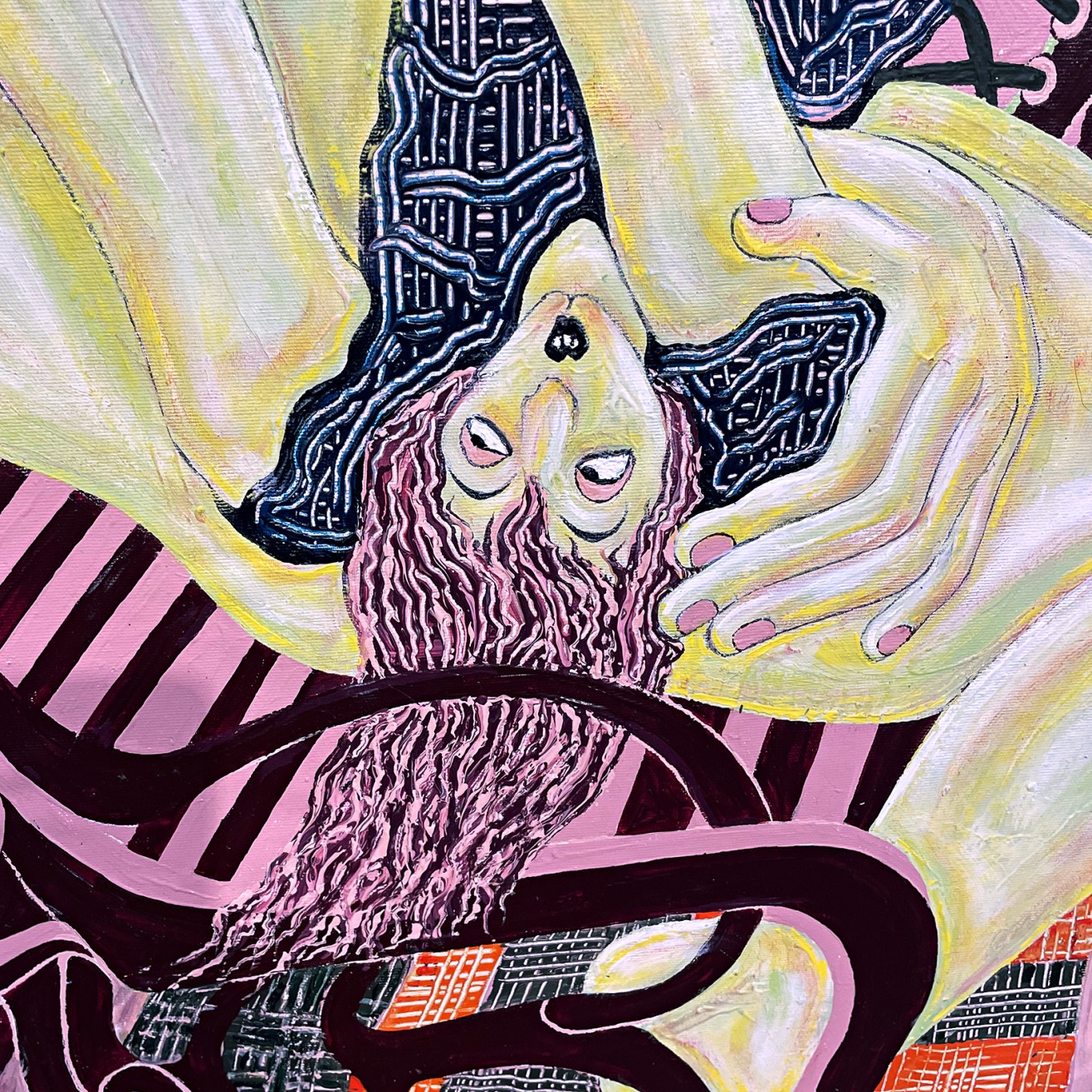 Нил и Карин Романо — Можно плакать, когда никто не видит, фрагмент, 2024 (холст, акрил)