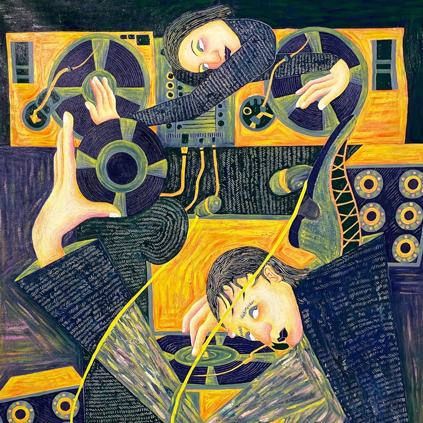 Нил и Карин Романо — Музыка проникает в самую душу, 2024 (холст, акрил)