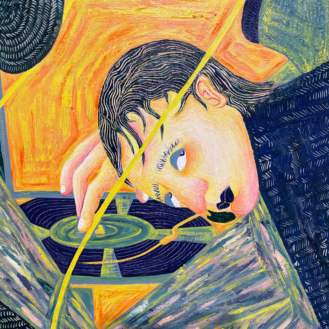 Нил и Карин Романо — Музыка проникает в самую душу, фрагмент, 2024 (холст, акрил)