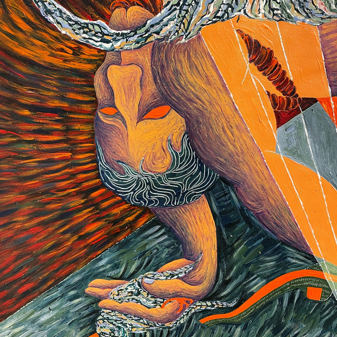 Нил и Карин Романо — Наконец он свободен, фрагмент, 2024 (холст, масло)