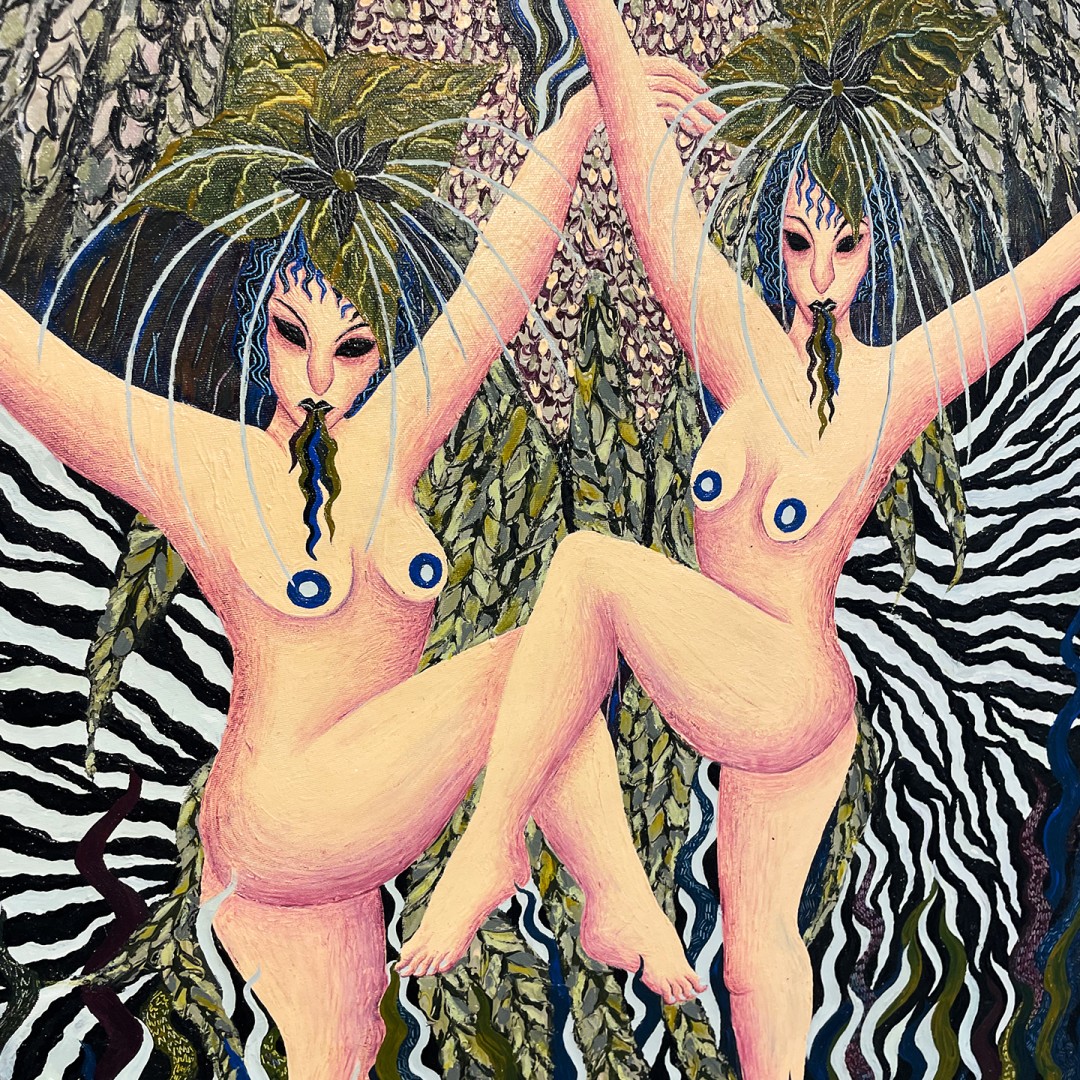 Нил и Карин Романо — Наша месть будет художественной, а не личной, фрагмент, 2024 (холст, акрил)