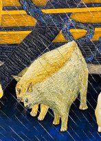 Нил и Карин Романо — Только после бури можно почувствовать солнце, фрагмент, 2024 (холст, акрил)