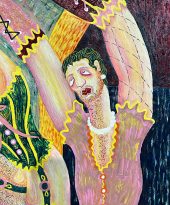 Нил и Карин Романо — Я проливаю бесчисленное количество жемчужин над тобой, фрагмент, 2024 (холст, акрил)