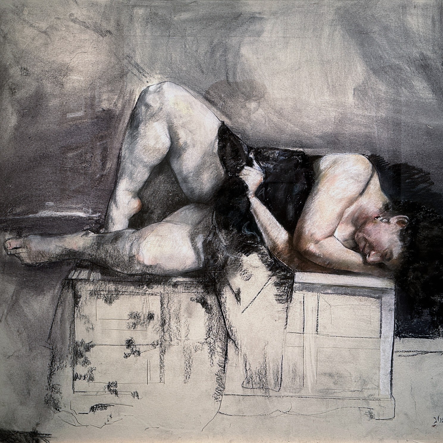 Рони Тахарлев — Не моя свадьба, 2021 (уголь, пастель по бумаге)